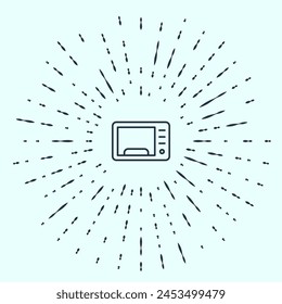 Green Microwave oven icon isolated on green background. Home appliances icon. Long shadow style. Vector