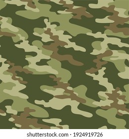 Green Military Camouflage Vector Seamless Pattern