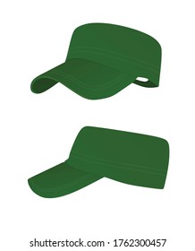 Green military cap. vector illustration