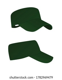 Green military cap. vector illustration