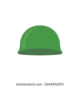 Green military helmet icon. Vector illustration.
