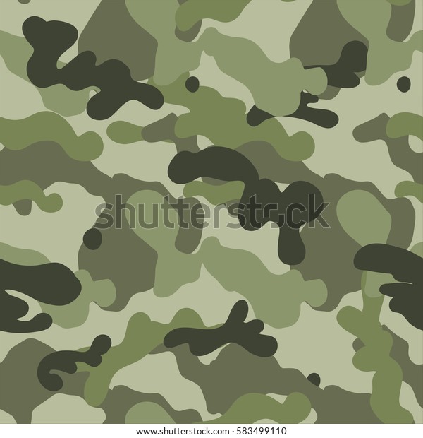 Green Military Seamless Pattern Camouflage Background Stock Vector ...