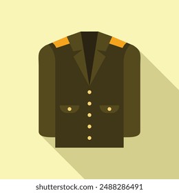 Chaqueta de uniforme militar verde con Botones y bolsillos dorados