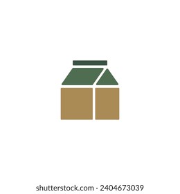 Green milk product wrapper icon with blank background