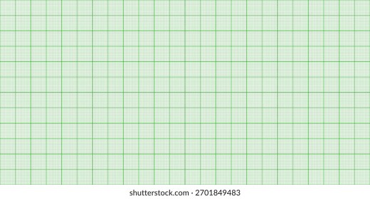 Papel de gráfico de cuadrícula milimétrica verde. Fondo cuadrado de la estera del patrón Horizontal