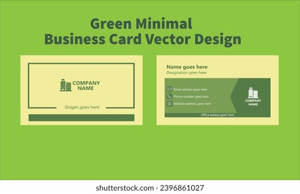 Green Minimal Business Card Vector