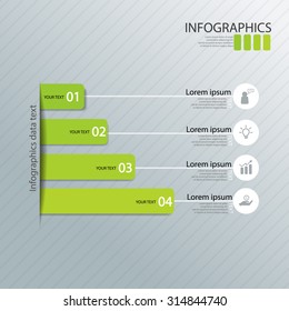 green Minimal infographics. Vector illustration