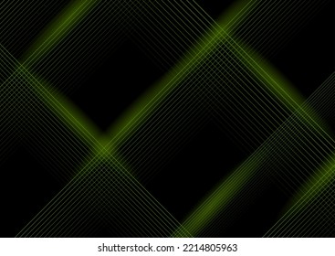 Green minimal lines abstract futuristic tech background. Vector digital art design