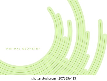 Las líneas redondas verdes mínimas abstraen el fondo tecnológico futurista. Diseño de arte digital vectorial