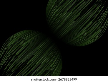 Green minimal spherical lines abstract tech modern background. Vector geometric futuristic design