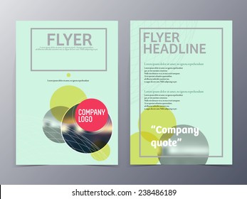 green minimal style flyer template  vector illustration for use as product presentation or company presentation 