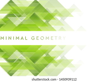 Grüne minimale Dreiecke. Hightech abstrakter, geometrischer Hintergrund. Futuristische moderne Low-Poly-Komposition. Vektorgrafik-Design