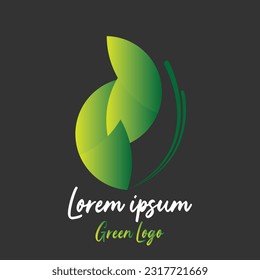 
concepto de logotipo de hoja verde minimalista
