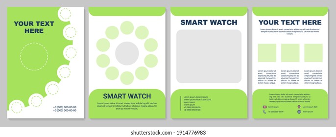 Green minimalistic brochure template. Business documents. Flyer, booklet, leaflet print, cover design with text space. Vector layouts for magazines, annual reports, advertising posters