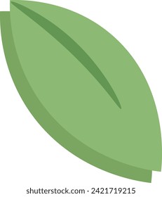 Green minimalistic vector leaf icon