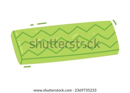 Green Mint Bubble Gum Stick as Sweet Chewing Gum Vector Illustration