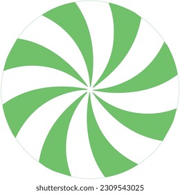 A green mint candy disk