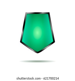Green, mint shield metal frame