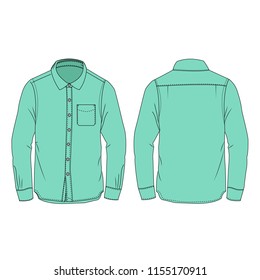 Green mint shirt template using for fashion cloth design and assessorie for designer to make mock up or blue print in copany.
