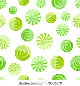 green mint striped candy seamless pattern on white background