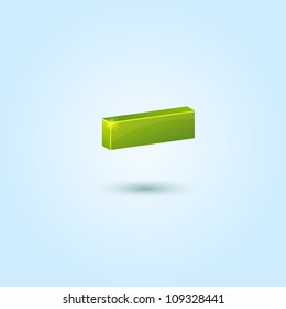 Green minus symbol isolated on blue background. This vector icon is fully editable.