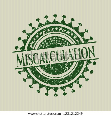 Green Miscalculation distress rubber seal with grunge texture