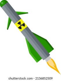 Misil verde, ilustración, vector sobre fondo blanco.