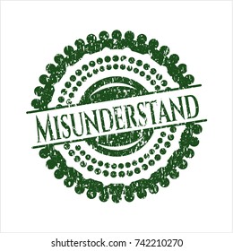Green Misunderstand distressed rubber stamp