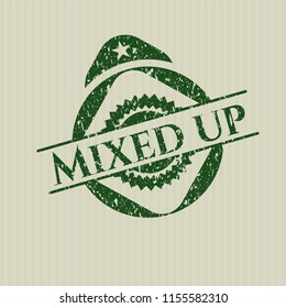 Green Mixed up rubber stamp
