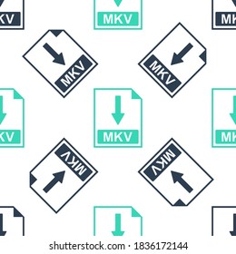Green MKV File Document Symbol. Laden Sie das MKV-Button-Symbol einzeln auf weißem Hintergrund herunter. Vektorgrafik.