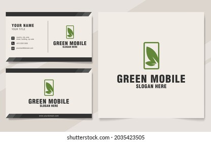 Green mobile logo template on monogram style