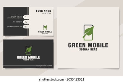 Plantilla de logotipo móvil verde en estilo monograma