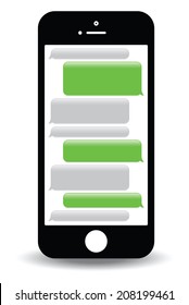 A Green Mobile Phone Text Messaging Screen