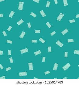 Green Mobile smart phone with app delivery tracking icon isolated seamless pattern on green background. Parcel tracking.  Vector Illustration