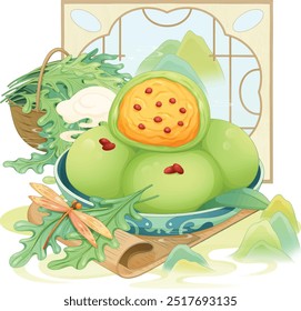 Green Mochi, a classic Chinese dessert