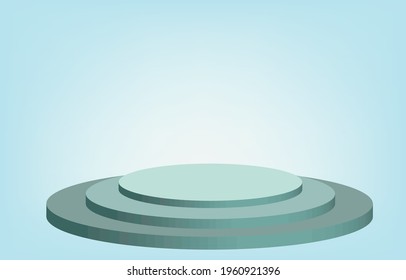 Green mock up product display vector. Empty background. 3D illustration