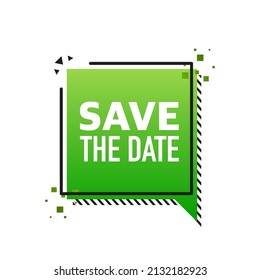 Banner verde moder con Save the date. Ilustración del vector