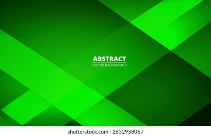Groene moderne abstracte banner met diagonale vormen. Heldere geometrische abstracte achtergrond. Vectorillustratie