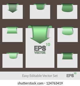 Green modern abstract creative vector tab set