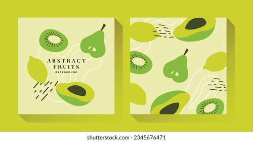 Green Modern Abstract Fruit Illustration Background