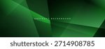 Green modern abstract wide banner with geometric shapes. Dark green abstract background vector illustration