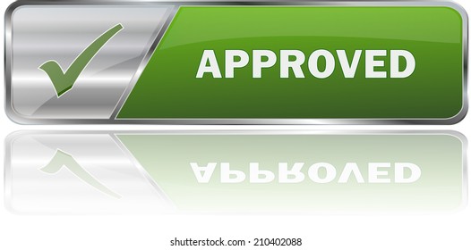 green modern approved sign
