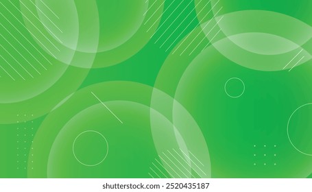 Fundo moderno verde com círculos. fundo abstrato, fundo de gradações verdes, estilo de efeito de círculo, fundo de vetor