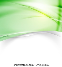 Green modern background design template swoosh elegant wave abstract pattern. Vector illustration