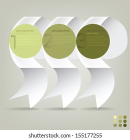 Green Modern Business Design template ; can be used for infographics ; numbered banners; graphic or website layout vector