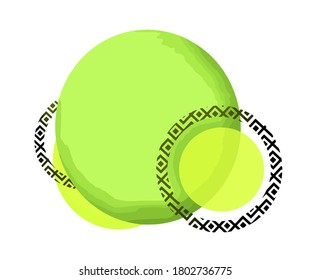 Plantilla de círculo verde moderno, publicaciones publicitarias y de medios sociales, fondo indie, espacio vacío para texto e información, elementos geométricos aislados en fondo blanco, ilustración vectorial