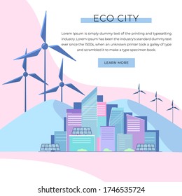 Green modern city, vector illustration.