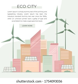 Ciudad verde moderna, ilustración vectorial.