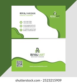 Verde Moderno y Limpio Creativo Tarjeta de Visita Plantilla Vector Vector Gratis
