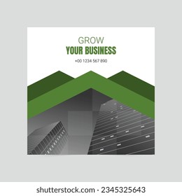 Green modern company business development social media cover template